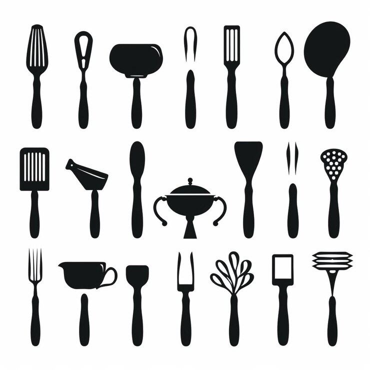Photo illustration d'un ensemble de outils de cuisine