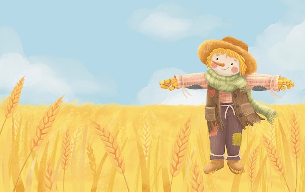 Illustration de l'épouvantail sur le champ