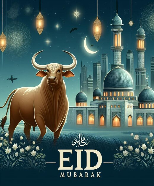 Photo cette illustration est faite pour le méga-événement islamique eid ul adha