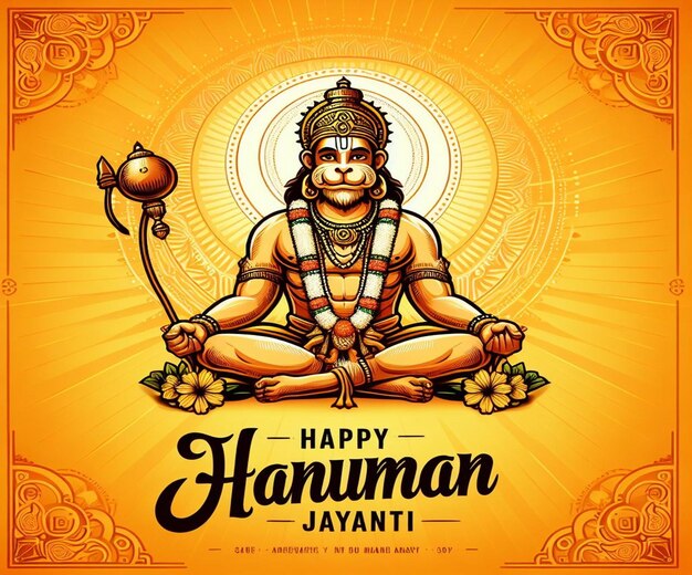 Cette illustration est générée pour l'événement mythologique hindou Hanuman Jayanti