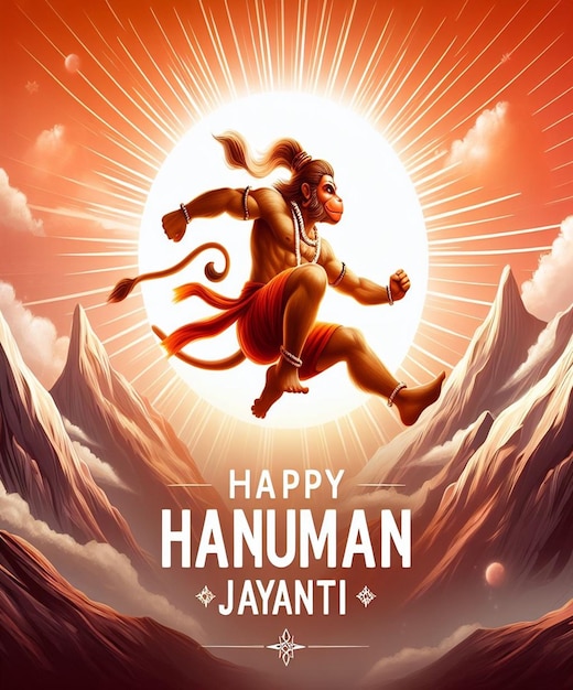 Cette illustration est générée pour l'événement mythologique hindou Hanuman Jayanti