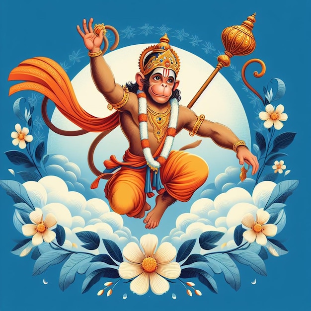 Photo cette illustration est générée pour l'événement mythologique hindou hanuman jayanti