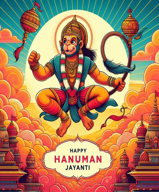 Photo cette illustration est générée pour l'événement mythologique hindou hanuman jayanti