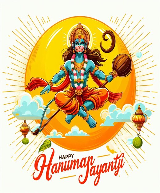 Cette illustration est générée pour l'événement mythologique hindou Hanuman Jayanti