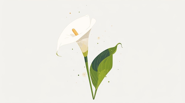 Illustration esthétique de Calla Lily Design minimaliste IA générative