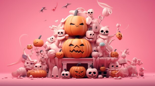 Illustration de l'événement d'Halloween avec un espace de copie