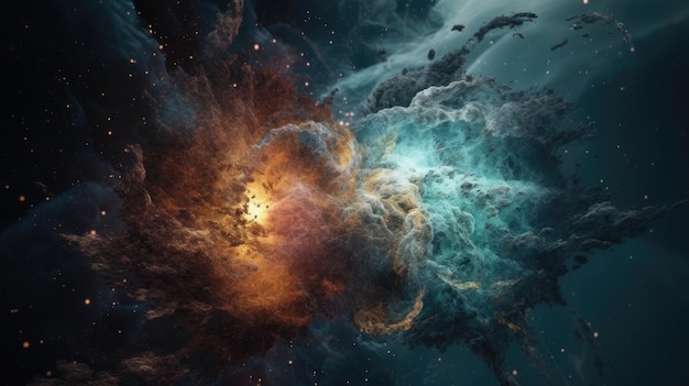 Une illustration de l'explosion du Big Bang en 3D réaliste
