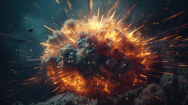 Une illustration de l'explosion du Big Bang en 3D réaliste