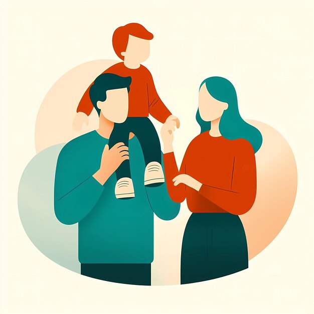 L'illustration d'une famille heureuse