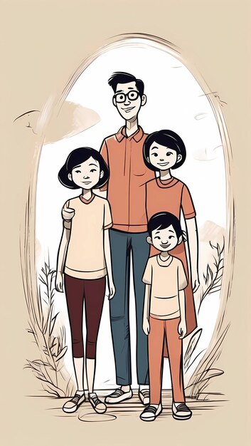 L'illustration d'une famille heureuse