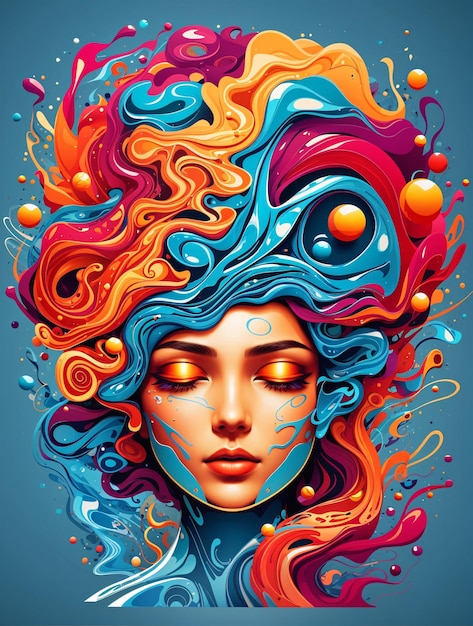 Illustration féminine colorée abstraite
