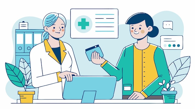 une illustration d'une femme avec une carte de crédit et une femme avec una carte de crédit dans sa main
