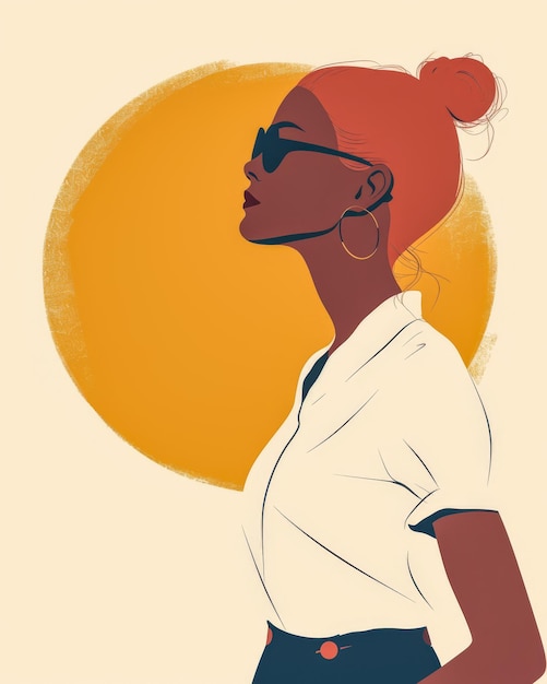 Illustration d'une femme minimaliste avec un espace de copie pour le texte