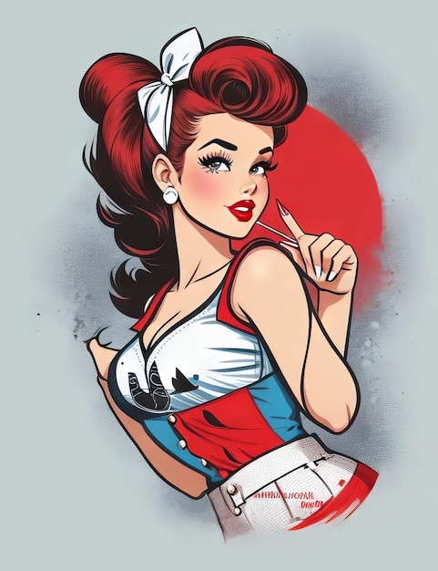 Photo illustration de femme pin-up rétro