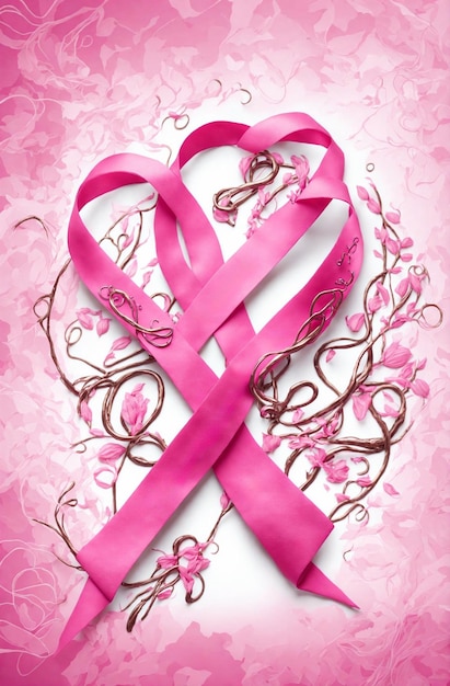 Photo illustration d'une femme et d'un ruban pour le mois mondial de la sensibilisation au cancer du sein