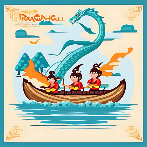 Illustration de la fête des bateaux-dragons