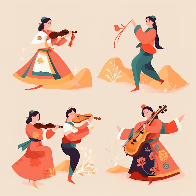 Illustration de la fête du Chuseok