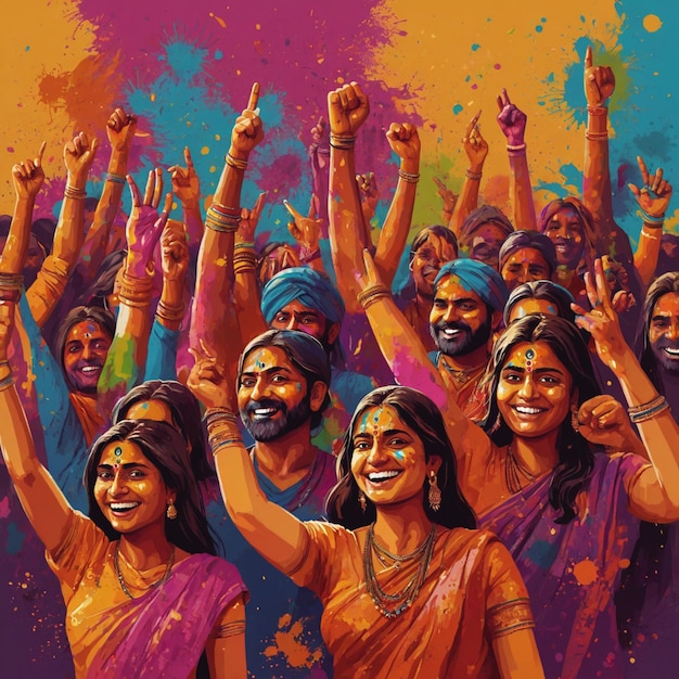 L'illustration de la fête du joyeux Holi