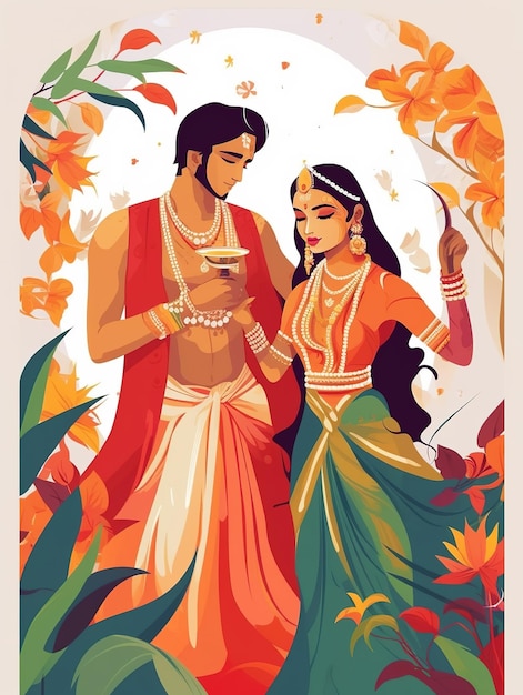 Illustration de la fête du Teej