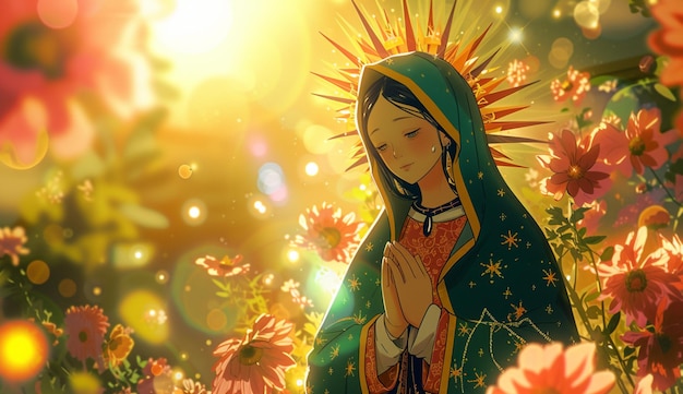 Illustration de la fête de Notre-Dame de Guadalupe par l'IA générative