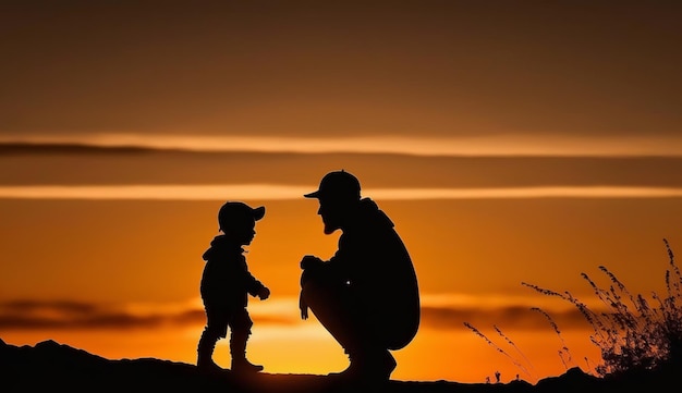 Illustration de la fête des pères du père avec son enfant ai générative