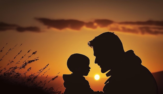 Illustration de la fête des pères du père avec son enfant ai générative