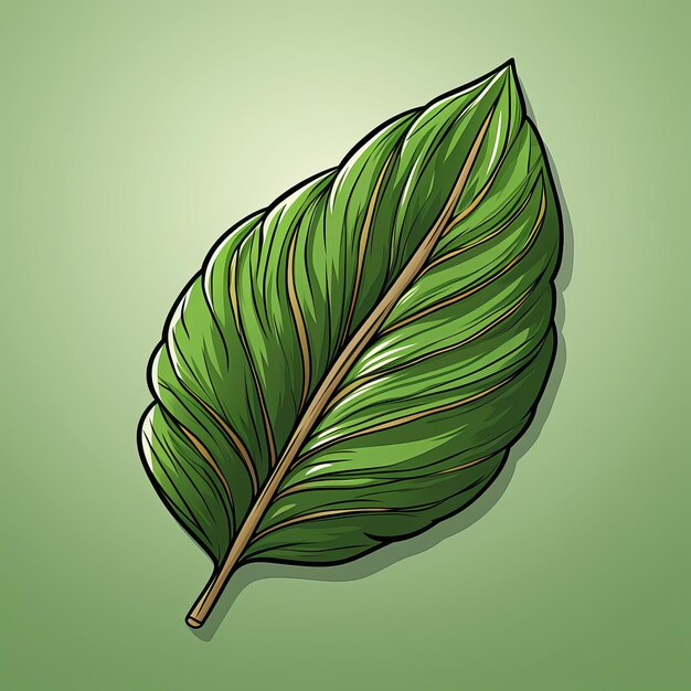 Photo une illustration d'une feuille verte sur fond vert