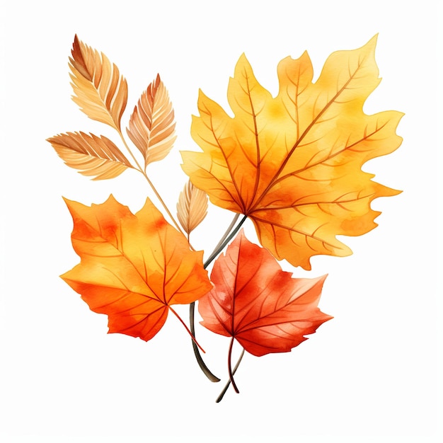 illustration des feuilles d'automne dans le style du vecteur aquarelle