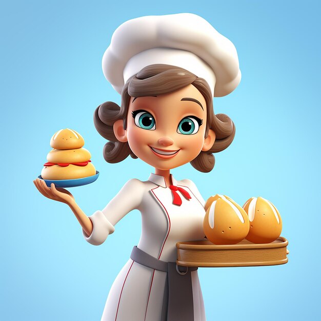 L'illustration de la fille chef