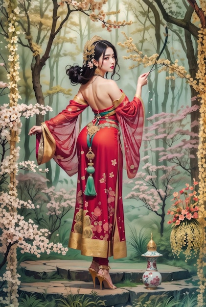 illustration de fille chinoise