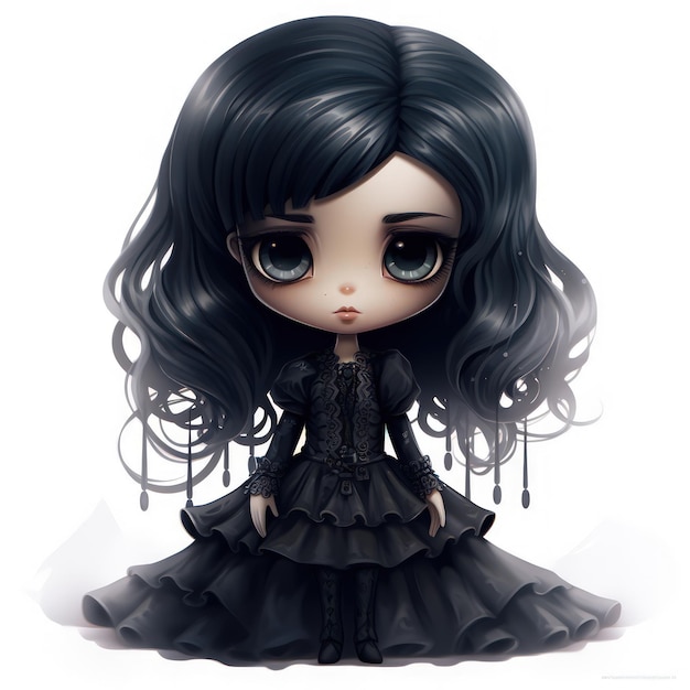 Illustration de fille gothique Chibi