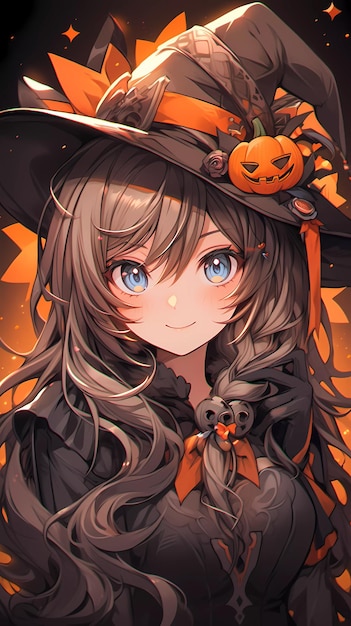 illustration de fille magique de dessin animé halloween