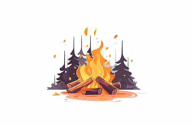 Illustration d'une flamme dans une fosse de feu