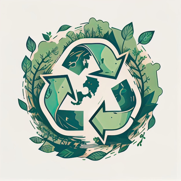 illustration des flèches vertes recyclent le symbole écologique l'icône du cycle recyclé le symbole des matériaux recyclés l'éco