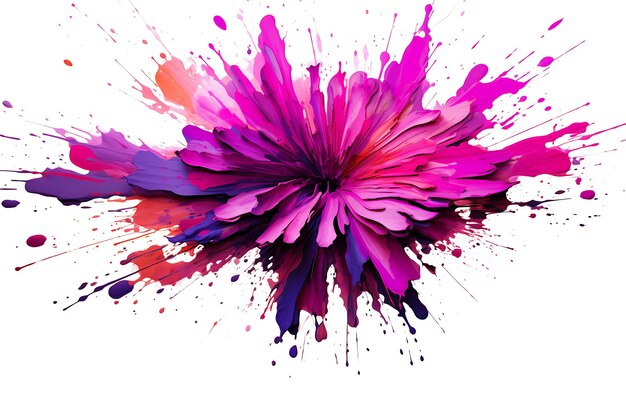 Photo illustration de fleur d'aster aquarelle avec palette de couleurs vives fleur de pinceau de peinture à l'huile