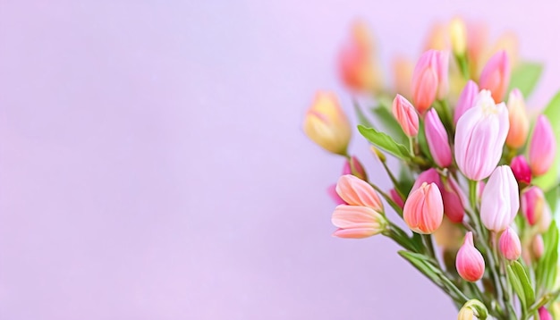 Illustration sur une fleur de cerisier de papier peint avec des tulipes générées par ai