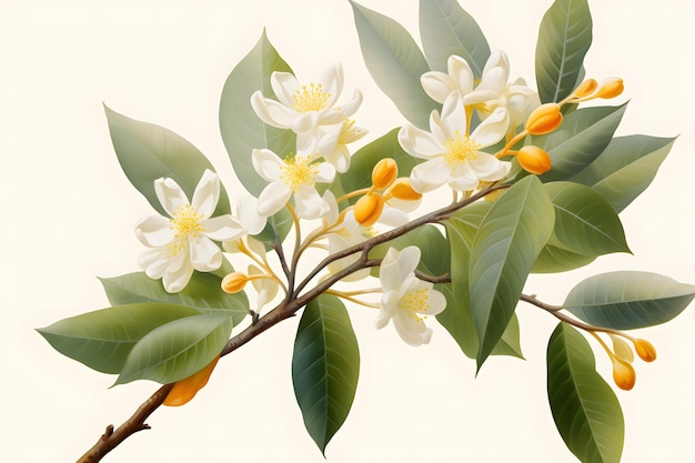 Illustration de la fleur de l'élégance botanique de l'osmanthus