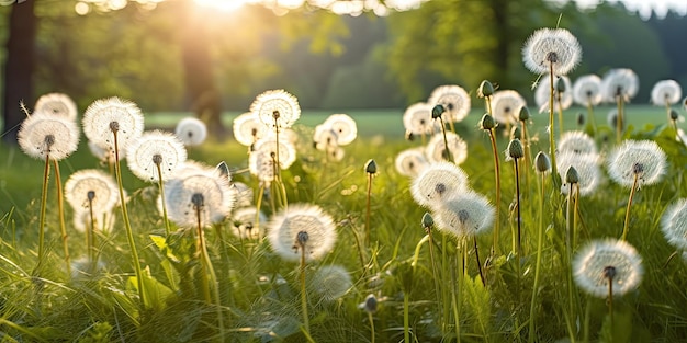 Photo illustration de la fleur de pissenlit