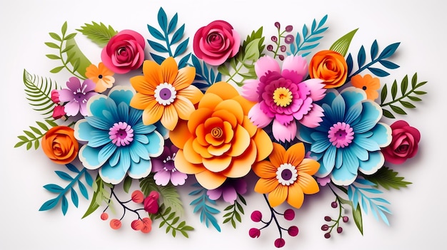 Photo illustration de fleurmotif floral peint à l'huile numériqueconception de fleurs à paillettesmotif de fleurs en relief