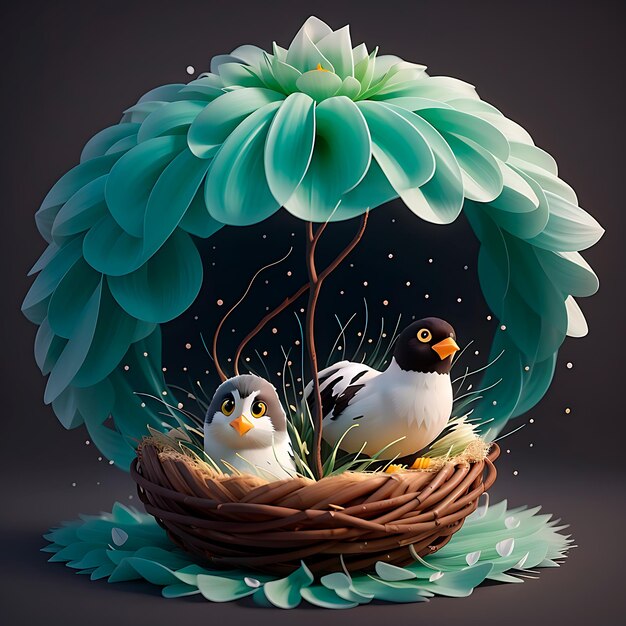 Illustration de fleurs 3D