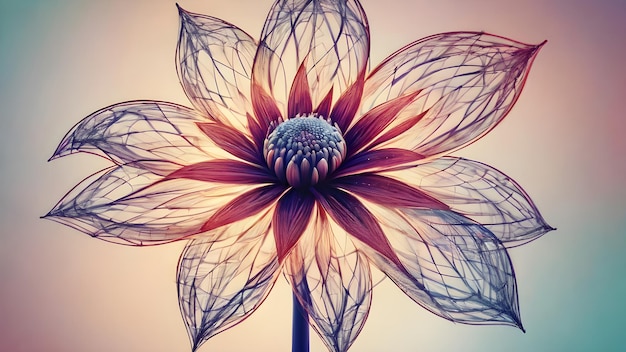 Illustration de fleurs abstraite créative futuriste en tant que concept d'innovation de beauté AI généré par l'image ai