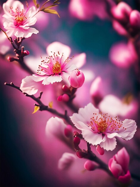 Illustration de fleurs de cerisier en arrière-plan