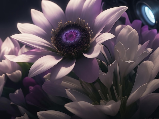 Illustration de fleurs futuristes en 3D