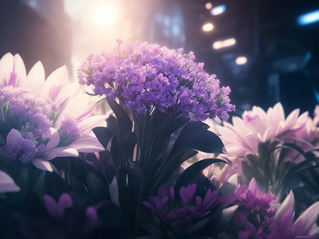 Illustration de fleurs futuristes en 3D