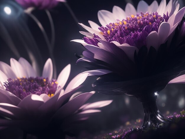 Illustration de fleurs futuristes en 3D