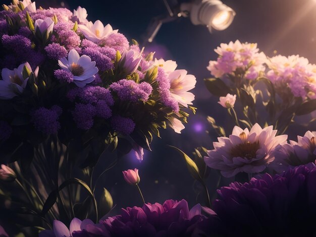 Illustration de fleurs futuristes en 3D