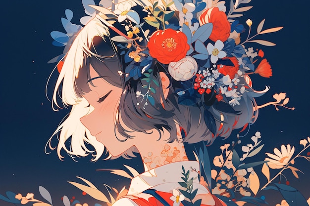 Illustration de fleurs pour la célébration romantique du festival de Tanabata