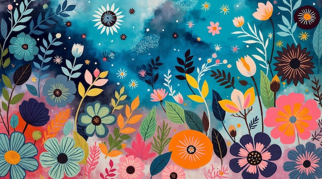 Une illustration florale colorée
