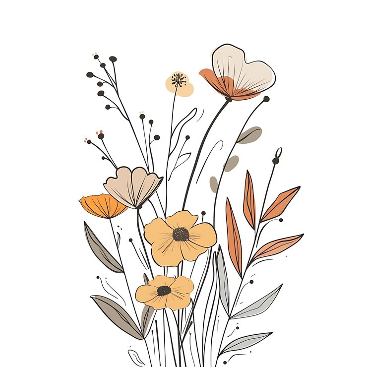 Photo une illustration florale élégante dessinée à la main