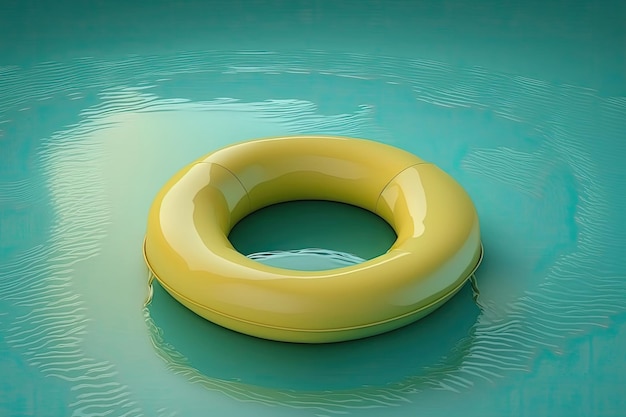 Illustration de flotteur d'anneau de piscine jaune AI Générative